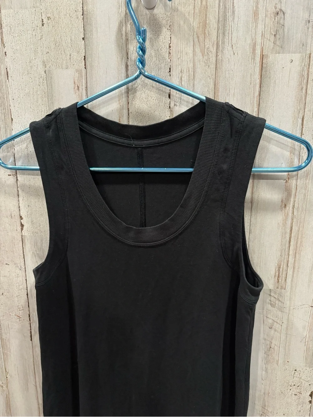 Lululemon All Yours Tank Maxi Dress Black Side Slits Cotton Blend Athleisure